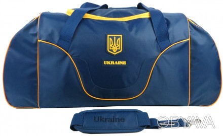 
Большая дорожно-спортивная сумка 80L Kharbel с символикой Украины C220L navy, с. . фото 1