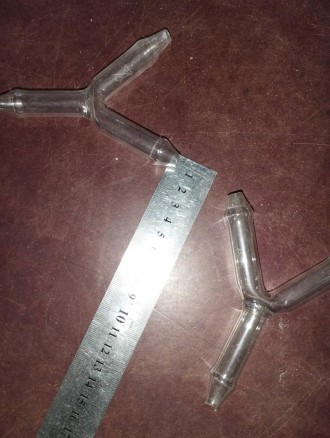 Скляна Т-подібна трубка Y-подібни з'єднання шланга, лабораторний трійник 
Скляни. . фото 6