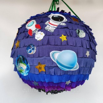Пиньята Космос бумажная для праздника Пиньята Космонавт - 110 см обхват шар
Пинь. . фото 6
