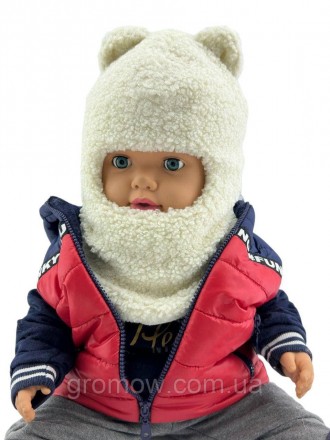  
Тепла хутряна кань (Ведмедик Тедді) дитяча шапка шолом. Дуже приємна, м'яка та. . фото 2