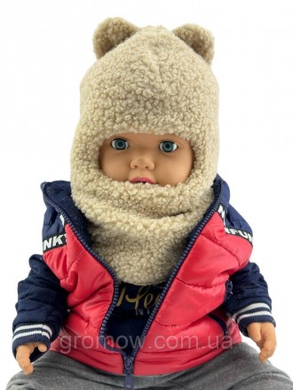  
Тепла хутряна кань (Ведмедик Тедді) дитяча шапка шолом. Дуже приємна, м'яка та. . фото 2