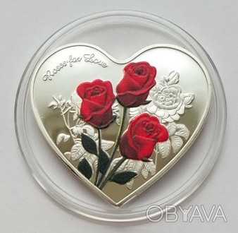 Подарункова медаль Roses for Love / Розы Любви №18. . фото 1