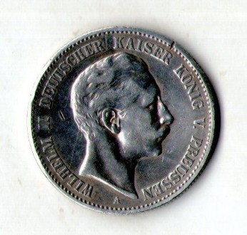 Німецька імперія - Прусія 2 марки 1898 рік Вільгельм II срібло №1085. . фото 2