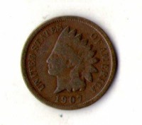 США 1 цент 1907 рік №1325. . фото 2
