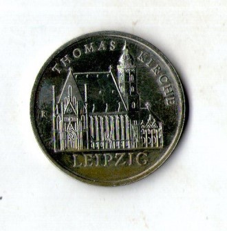Германия - ГДР › Восточная Германия 5 марок, 1984 Церковь святого Томаса в Лейпц. . фото 2