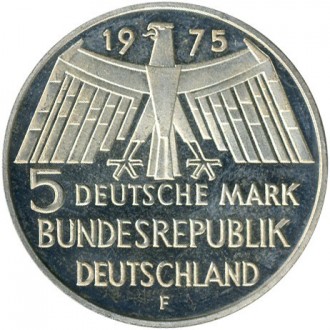 Германия › Федеративная Республика ФРГ 5 марок, 1975 Европейский год охраны памя. . фото 3