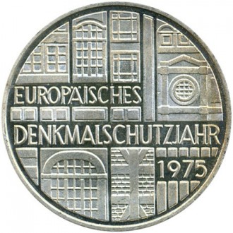 Германия › Федеративная Республика ФРГ 5 марок, 1975 Европейский год охраны памя. . фото 2