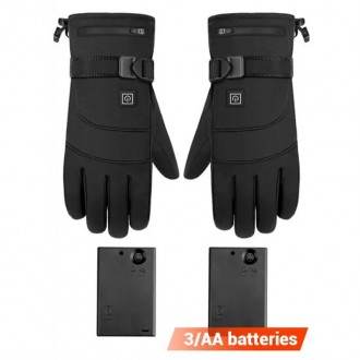 Перчатки с подогревом на 3х батарейках АА Зимние универсальные перчатки с подогр. . фото 2