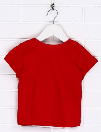 Детская футболка Мальта Д057-17 красного цвета. Хлопковая футболка прямого кроя . . фото 3