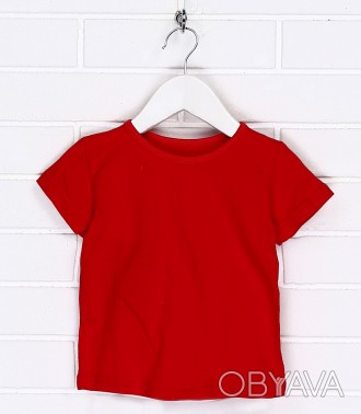 Детская футболка Мальта Д057-17 красного цвета. Хлопковая футболка прямого кроя . . фото 1