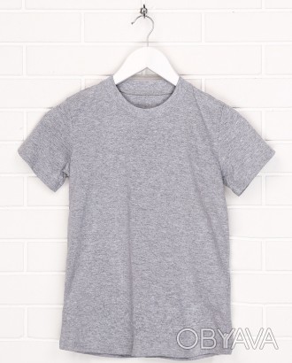 Эта базовая серая футболка отличается своей простотой и изысканностью. Изготовле. . фото 1