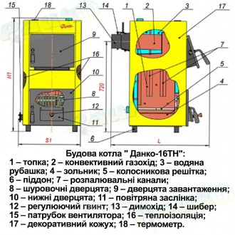 Твердопаливний котел Данко 16 кВт 
товщина металу 4 мм
Актуальні акції: знижка 2. . фото 9