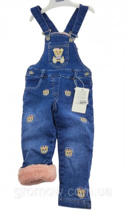 
Турецький комбінезон для дівчинки. Зроблений із джинсової тканини, утеплений ху. . фото 2