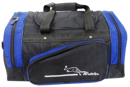 
Дорожная сумка среднего размера 38 л Wallaby, Украина 371-3 черный с синим Доро. . фото 2