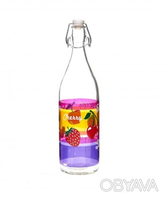 
Скляна пляшка з герметичною кришкою для зберігання олії.. . фото 1