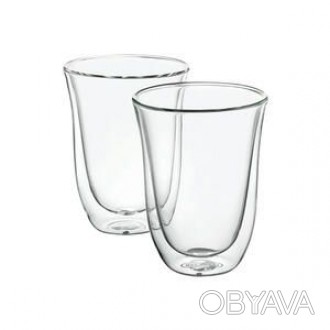 
Набір склянок з подвійним дном Delonghi Latte Macchiato, виготовлений з високоя. . фото 1