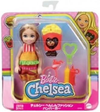Лялька Барбі Челсі в костюмі Бургера Barbie Club Chelsea Dress-Up Doll in Burger. . фото 8