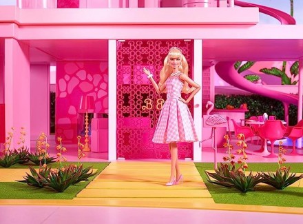 Колекційна Лялька Барбі Марго Роббі в ролі Барбі в рожевому платті Barbie The Mo. . фото 3