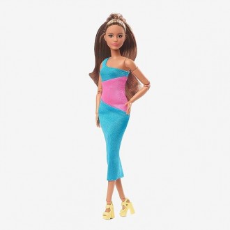 Лялька Барбі колекційна Мініатюрна з русим волоссям Колор-блок Barbie Signature . . фото 3