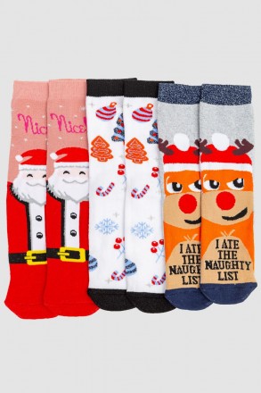 Комплект новорічних шкарпеток, Набори по 3 пари

Матеріал: Бавовна
Розмір: 36. . фото 4