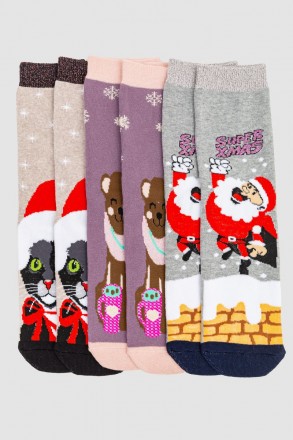 Комплект новорічних шкарпеток, Набори по 3 пари

Матеріал: Бавовна
Розмір: 36. . фото 5