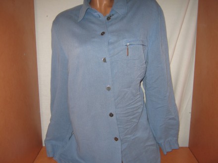  Женская рубашка б/у с длинным рукавом (манжет снизу застегивается на металличес. . фото 3