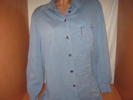  Женская рубашка б/у с длинным рукавом (манжет снизу застегивается на металличес. . фото 7