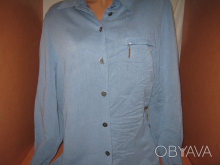  Женская рубашка б/у с длинным рукавом (манжет снизу застегивается на металличес. . фото 1