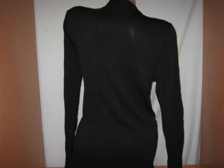  Кардиган женский черный б/у, однотонный, с длинным рукавом, без застежек, тонки. . фото 4