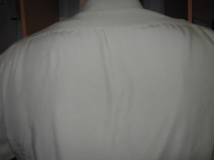  Мужская однотонная рубашка, с длинным рукавом, светлая, однотонная, ткань плотн. . фото 8