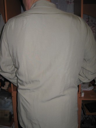  Мужская однотонная рубашка, с длинным рукавом, светлая, однотонная, ткань плотн. . фото 10