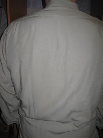  Мужская однотонная рубашка, с длинным рукавом, светлая, однотонная, ткань плотн. . фото 7