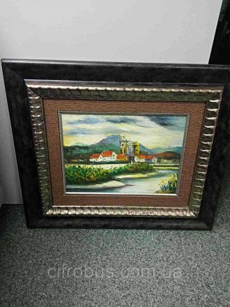 Картини, постери, гобелені, панно Б/У Картина олією "Будинок біля річки" 37х27 см.. Київ. фото 1 Картини, постери, гобелені, панно Б/У Картина олією "Будинок біля річки" 37х27 см.. Київ. фото 1