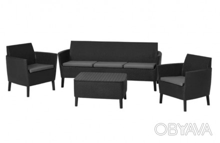 
 Комплект мебели Keter Salemo 3 seater set 253239 графит - современный дизайн, . . фото 1