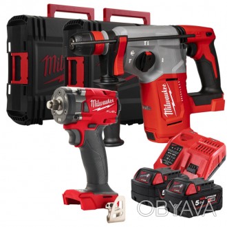 Конструктивні особливості:
	Kit Power Pack Milwaukee M18 FPP2AJ2-502X, набір аку. . фото 1