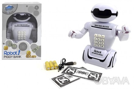 Детская копилка сейф Robot PIGGY BANK с кодовым замком 6688-8
 
Многофункциональ. . фото 1