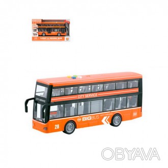 Автобус WY912A (24шт) інерц, 1:16, двоперховий, 27,5см, звук, світло, відч.двері. . фото 1
