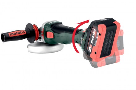 Акумуляторна кутова шліфувальна машина Metabo WPBA 18 LTX BL 15-150 Quick DS
Кон. . фото 6