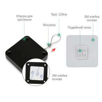 Доводчик дверний натягувач зі сталевим тросом для дверей і вікон RETEKESS Door C. . фото 4