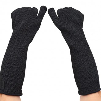 Захисні рукавички від порізів, вогню, довгі 40 см до ліктя Cut Resistant Gloves . . фото 4