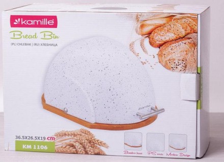 Хлібниця Kamille Breadbasket Marble - відмінне рішення для зберігання хліба. Роз. . фото 8