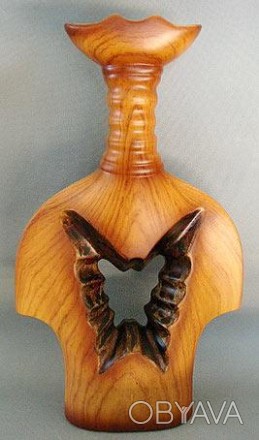 Ваза настільна для букета квітів Amphora Butterfly with copper. Виконана з керам. . фото 1