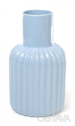 Керамічна ваза з серії "Stone Flower", блакитна. Розмір: Ø10.5см, висота . . фото 1