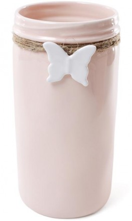 Керамічна ваза з колекції "Flowers Garden" рожевого кольору. Оригінальна настіль. . фото 2