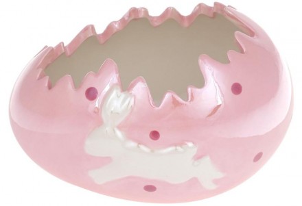 Набір 2 декоративних кашпо "Яйце" Зайка. Матеріал - кераміка. Розмір 1 кашпо: 15. . фото 2