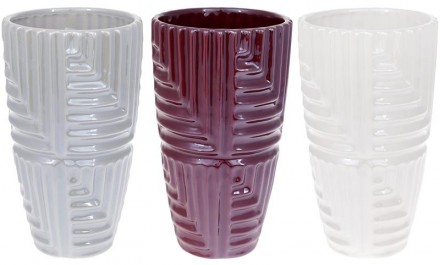Керамічна ваза "Lorenc" - перлинного бордового кольору. Настільна ваза. Створює . . фото 3