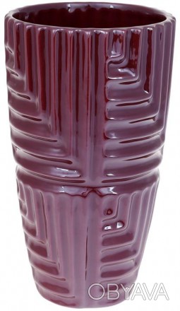 Керамічна ваза "Lorenc" - перлинного бордового кольору. Настільна ваза. Створює . . фото 1