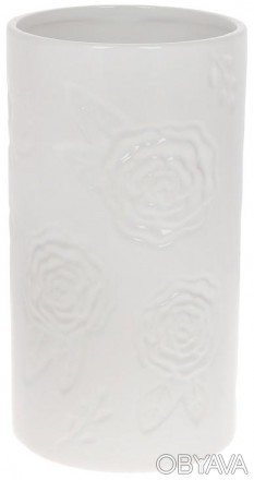 Керамічна ваза "Біла Троянда" для стильної і затишної атмосфери в будинку. Класи. . фото 1