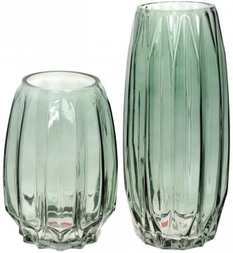 Скляна ваза Ancient Glass "Грейс" для квітів, настільна. Розмір: 20х14см. Ніжно-. . фото 3