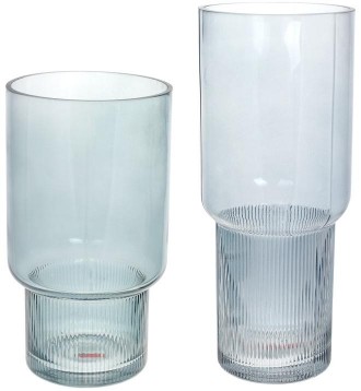 Скляна ваза Ancient Glass "Фуджі" для квітів, настільна. Розмір: 32х13см. Ніжно-. . фото 3